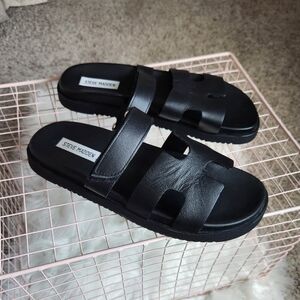 Steve Madden Black Slide Sandals